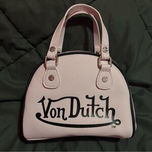 NWT Von Dutch Pink & Black Two Tone Mini Bowling Bag